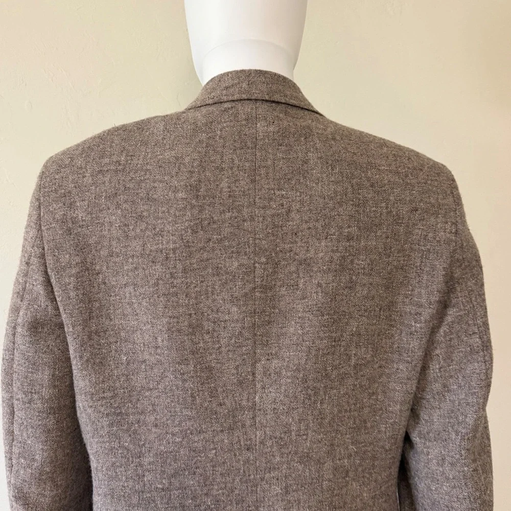 Rare Vintage Levis Mens Brown Tweed 100% Wool Blazer‎ with Leather Buttons 42R